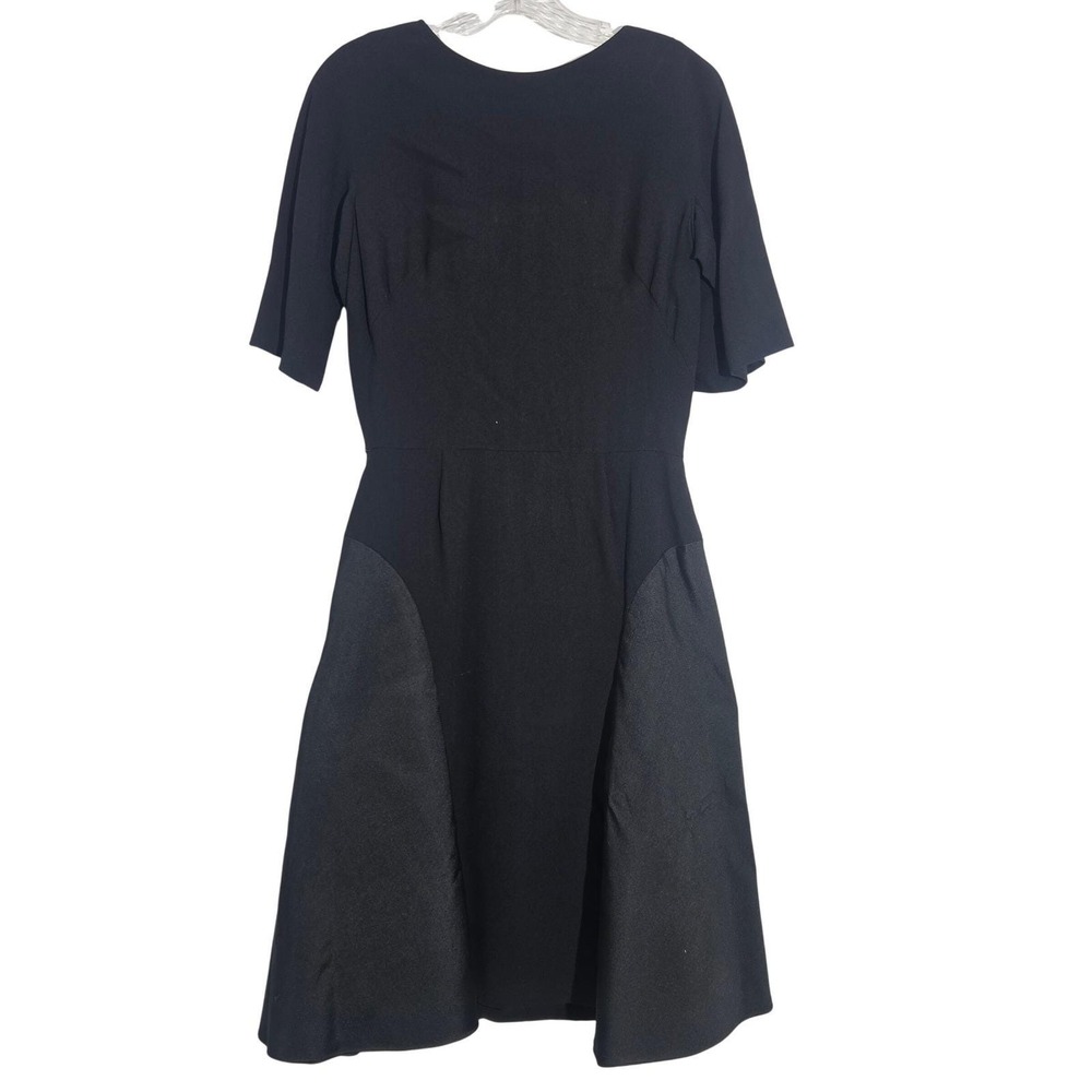 Vtg 60s Maurice Rentner L Black‎ Fit Flare Dress Short Sleeve Fit & Flair Modest